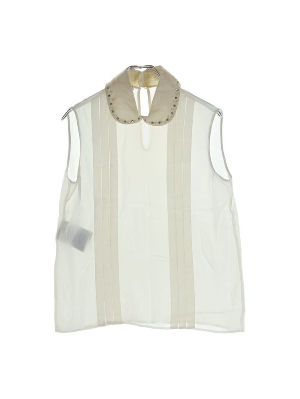Miu Miu Blouse Bijou Sleeveless White